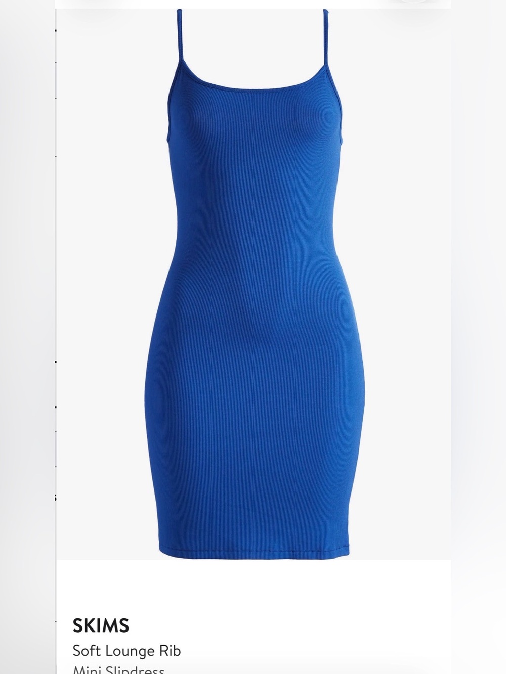 SKIMS Women’s Cobalt Blue Soft Lounge Rib Mini Slip Dress